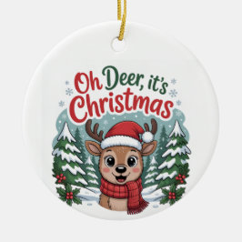 Benutzerdefinierte Rentier-Saison-Weihnachten  Keramik Ornament