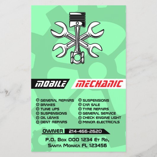 Benutzerdefinierte Reparatur von mobilen mechanisc Flyer (Hinten)