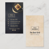 Benutzerdefinierte Restaurantkarte | Schwarzes mod Visitenkarte (Vorne/Hinten)