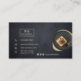 Benutzerdefinierte Restaurantkarte | Schwarzes mod Visitenkarte