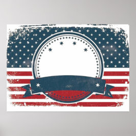 Benutzerdefinierte Retro-Amerikanische Flag-Monogr Poster