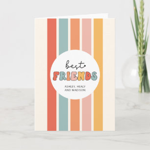 Benutzerdefinierte Retro-Besten-Freunde-BFFs-Süße- Karte