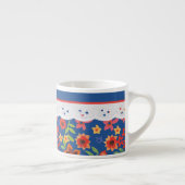 Benutzerdefinierte Retro-Blumen, Espresso-Tasse mi Espressotasse (Rechts)