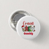 Benutzerdefinierte Retro-Cousin-Crew Weihnachten Button (Vorne & Hinten)