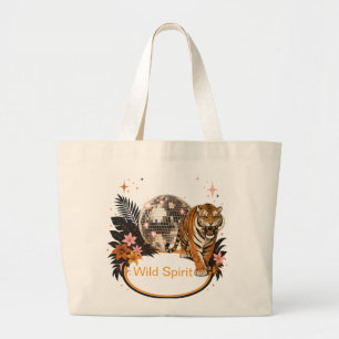 Benutzerdefinierte Retro-Disco-Tiger-Geburtstagsge Jumbo Stoffbeutel