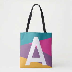 Benutzerdefinierte Retro-Farbblock-Monogramm-Tasch Tasche