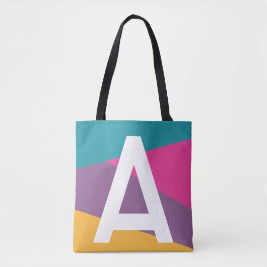 Benutzerdefinierte Retro-Farbblock-Monogramm-Tasch Tasche (Vorderseite)