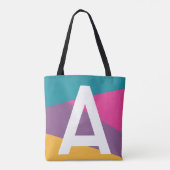 Benutzerdefinierte Retro-Farbblock-Monogramm-Tasch Tasche (Rückseite)