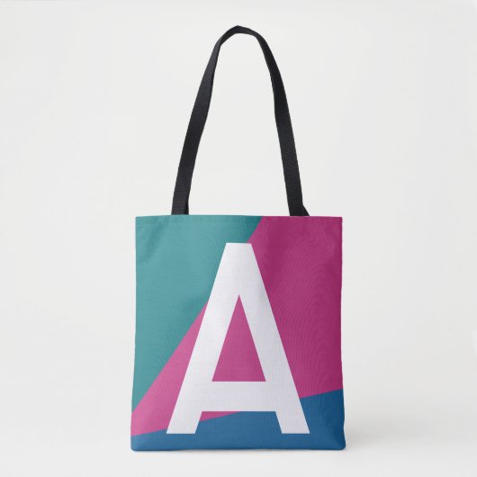 Benutzerdefinierte Retro-Farbblock-Monogramm-Tasch Tasche (Vorderseite)