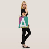 Benutzerdefinierte Retro-Farbblock-Monogramm-Tasch Tasche (Am Model)