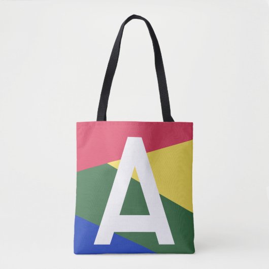 Benutzerdefinierte Retro-Farbblock-Monogramm-Tasch Tasche (Vorderseite)