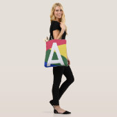 Benutzerdefinierte Retro-Farbblock-Monogramm-Tasch Tasche (Am Model)