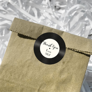 Benutzerdefinierte Retro-Faux-Vinyl-Schallplatte M Runder Aufkleber