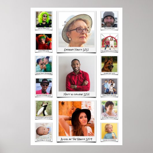 Benutzerdefinierte Retro-FotoCollage und Text Poster (Vorne)