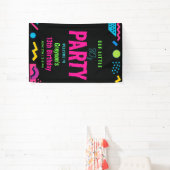 Benutzerdefinierte Retro-Neon-80er-Geburtstagsfeie Banner (InSitu)