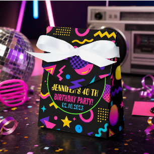Benutzerdefinierte Retro-Neon-80er-Geburtstagsfeie Geschenkschachtel