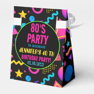 Benutzerdefinierte Retro-Neon-80er-Geburtstagsfeie Geschenkschachtel