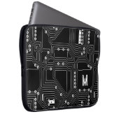 Benutzerdefinierte Retro-Schwarz-weiße Computerpla Laptopschutzhülle (Vorne Rechts)