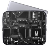 Benutzerdefinierte Retro-Schwarz-weiße Computerpla Laptopschutzhülle (Vorderseite)