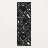 Benutzerdefinierte Retro-Schwarz-weiße Computerpla Yogamatte (Vorderseite)