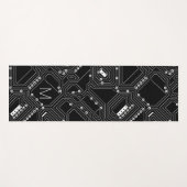 Benutzerdefinierte Retro-Schwarz-weiße Computerpla Yogamatte (Vorderseite (Horizontal))