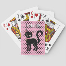 Benutzerdefinierte Retro-Schwarze Katze Rosa Spiel