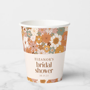 Benutzerdefinierte Retro-Terrakotta-Boho-Floral-Br Pappbecher