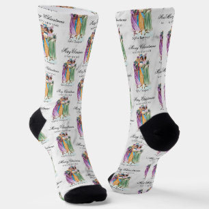 Benutzerdefinierte Retro-Vintage-Weihnachtsfeier D Socken