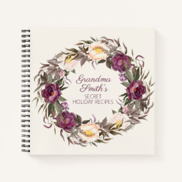 Benutzerdefinierte Rezepte von Oma Purple Cream Fl Notizblock