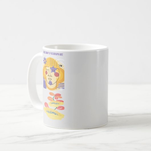 Benutzerdefinierte Risograph-Artwork Kaffeetasse (Vorderseite Links)