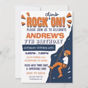 Benutzerdefinierte Rock Climbing Geburtstagsparty- Einladung