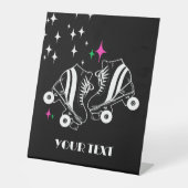 Benutzerdefinierte Roller-Skate Skaten Black Disco Sockelschild (Vorderseite)