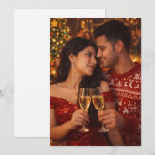 "Benutzerdefinierte romantische Weihnachts-Paar-Fo Feiertagskarte (Vorne/Hinten)