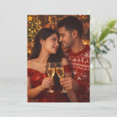 "Benutzerdefinierte romantische Weihnachts-Paar-Fo Feiertagskarte (Stehend Vorderseite)
