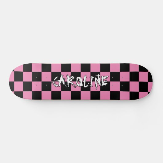 Benutzerdefinierte rosa Abstrakte Geometrie Skateboard (Horizontal)