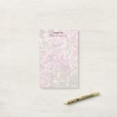 Benutzerdefinierte rosa Blätter auf Pflanze Stalks Post-it Klebezettel (Auf Schreibtisch)