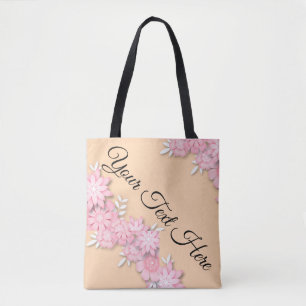 Benutzerdefinierte rosa Blumen-Tasche – Personalis Tasche
