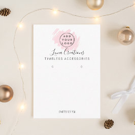 Benutzerdefinierte rosa Brush Nugget Ohrringe Disp Visitenkarte