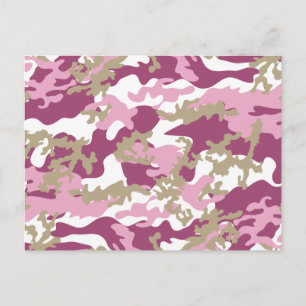 Benutzerdefinierte rosa Camouflage Postkarte