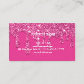 Benutzerdefinierte rosa Drilling-Glitzer-Visitenka Visitenkarte (Rückseite)