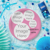 Benutzerdefinierte rosa Fotomaterial-Papierplatte Pappteller (Party)