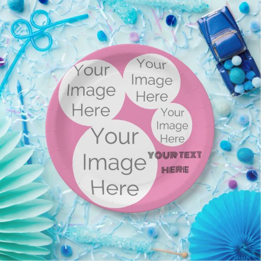 Benutzerdefinierte rosa Fotomaterial-Papierplatte Pappteller (Party)