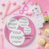 Benutzerdefinierte rosa Fotomaterial-Papierplatte Pappteller (Party)