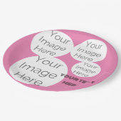 Benutzerdefinierte rosa Fotomaterial-Papierplatte Pappteller (Schrägansicht)