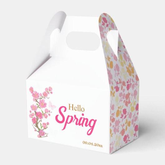Benutzerdefinierte rosa Frühlingsblumen Geschenkbo Geschenkschachtel (Vorderseite)