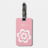 Benutzerdefinierte rosa Gepäckanhänger mit weißer  (Rückseite vertikal)