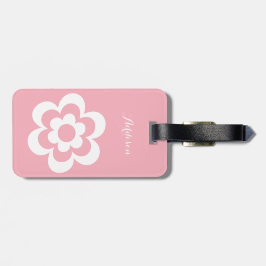 Benutzerdefinierte rosa Gepäckanhänger mit weißer  (Rückseite horizontal)