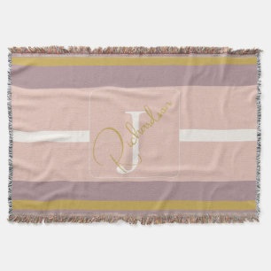 Benutzerdefinierte Rosa Gold Streifen Monogramm Ch Decke