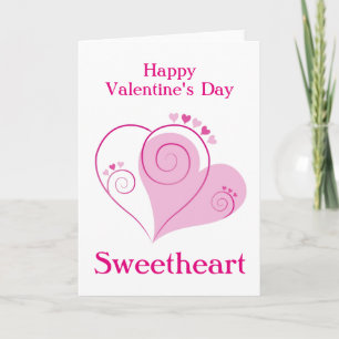 Benutzerdefinierte rosa Herz Valentinstag-Karte Feiertagskarte