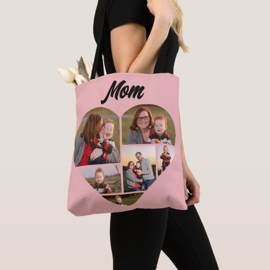 Benutzerdefinierte rosa Herzform Familienfoto Coll Tasche (Von Nahem)